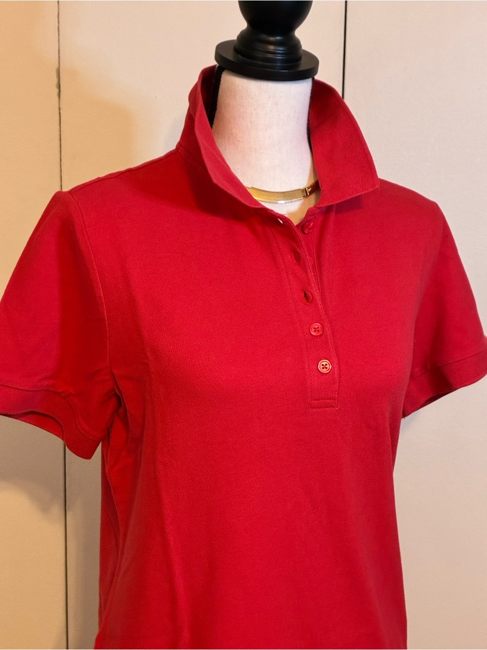 Polo Dress in Bright Red Short Sleeve - Appleseed - Picture 5 of 11